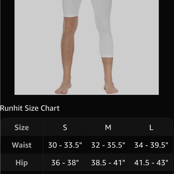 Runhit 3/4 Men's Compression Pants with Pockets,Workout Athletic Tights Leggings - Picture 8 of 8